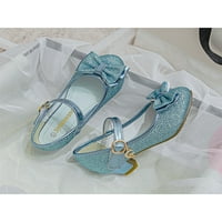 Gomelly Girls Princess Bowknot Haljina obuća Sparkle Mary Jane protiv klizanja Vjenčanje Plava 11.5c