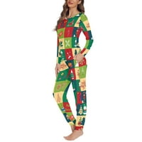 Renewold Buffalo Grid Pajamas Noćna odjeća za žene Tredny Candy Canes Gingerbread Man Lounge Nosite pulover vrhove Loungeward Podešavanje božićno kolosjeka veličine 5xl