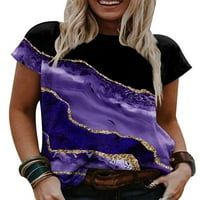 Ženska plus veličina M-5XL kratkih rukava okrugli vrat tiskane ležerne majice