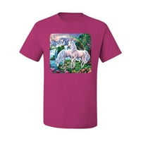 Otok Otok Unicorn Fanstasy Otok Dvorac za životinje Muška grafička majica, Fuschia, 5xl