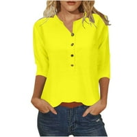 Hesxuno rukave za žene za žene, modne žene New Style Majice gumne u boji Slim Fit Crewneck Tunic Bluuse