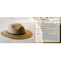 Žene Muškarci Panama Hat Vintage Solid Boja Široka Bružilica Felt Fedora Hat Jedna veličina
