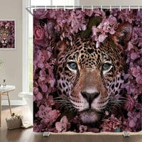 Tiger cvjetni tuš za tuširanje leopard Teksture kože Pozadina životinja cvjetni dizajn Početna Dekor zavjese za zavjese od poliestera