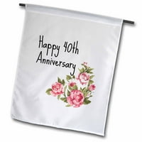 Slika cvjetnog sretnog 40. godišnjice citata vrtna zastava FL-304102-1