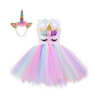 Jednorog kostim za djevojke prerušiti se odjeću za djevojčice Rainbow Unicorn Tutu sa kablonskim trakom