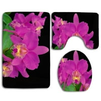 Prekrasne ružičaste orhideje u kupaonici set za kupac Contour mat i toaletni poklopac poklopca