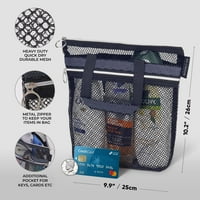 Gazdag-Mesh Tuš Caddy 10.2x9.9 '' Brza kopriva torba za tuširanje sa patentnim zatvaračem i džepovima.