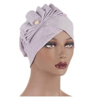 MAFYTYTPR Ljetni šeširi za žene, žene Čvrsta perla Indija Hat musliman rujle chemo šešir Beanie Wrap