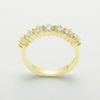 Britanci izrađen 14k žuto zlato kubični cirkonijski ženski Winmens Obećani prsten - Opcije veličine - veličine 6