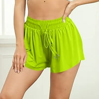 Dahyich ženske ljetne casual sportske kratke hlače visoki struk joga kratke hlače zeleno m