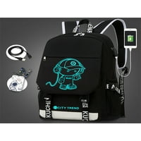 Seksi plesni anime luminozni ruksak noktilucentne školske torbe Daypack USB punjenja port laptop torbica