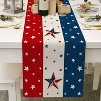 NJSHNMN trkač stola Patriotske, američke zvijezde i pruge zastava za zastavu Trčanje 4. jula Dekor