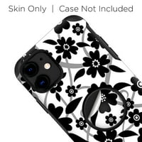 Koža za Otterbo Otter Pop Popsockets Futrov simetrije za iPhone Skins naljepnice naljepnice Vinil naljepnice - crno bijeli cvijet