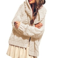 Jiyugala ženski kaput jesen i zimski zvučni džemper za teške igle zadebljani modni kardigan kaput