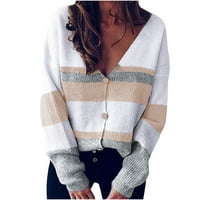 Leesechin džemperi za žene čišćenje modne ležerne boje dugih rukava s dugim rukavima