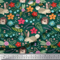 SIMOI CREPE svilena tkanina cvjetna, zečje i porcupinski crtani tkaninu od dvorišta široko