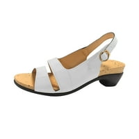Žene čizme sandale, ljetne dame cipele riblje usta srednje guste pete metalne kopče ženske sandale