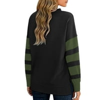 RRHSS ženska boja blok dugih rukava s dugim rukavima, ležerne puloverske vrhove majice