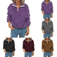 Ženski zip fleece dukserirt ženske zimske skakače pulover plus veličine lepršavih vrhova
