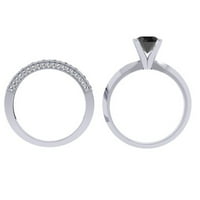 DazzlingRock kolekcija 1. Carat 10K crno-bijeli dijamantni modernim prstenom za brisanje CT, bijelo