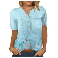 Royallove Ženske košulje kratkih rukava za žene Vintage Print Graphic Tees Bluze Cluen plus veličina