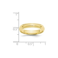 10k žuti zlatni prsten za prsten vjenčani rabljeni standardni pola kruga
