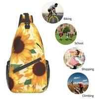 Sretan žuti suncokret ruksak za sunčanje prsa križa križa ramena torba za planinarenje za planinarenje Žene muškarci