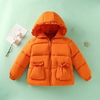 Djevojke dugih rukava zimska jakna za toplu odjeću kaput čvrsto boje narančasta odjeća modna topla odjeća za 3 godine