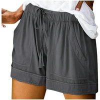 Ženske ljetne kratke hlače Dreske ležerne hlače za zvezu Vintage Crtesstring Comfy Trendy Solid Color