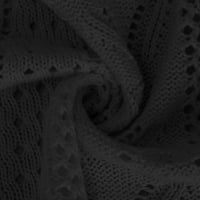 Zunfeo Dukseri za žene - kardigan V-izrez čvrsti pleteni gumb prema dolje opušteni fit dugi rukav izdubljeni vrhovi crne m