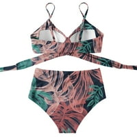 Ženski kupaći kostimi Tržni upravljački struk za kupanje ispisano Criss cvjetni visoki niz s tankinis