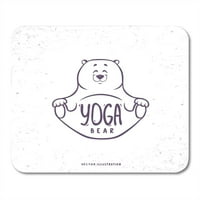 Crtani bijeli komični karakter slatka i lijepa mjedvjezna praksa joge sa koncentracijom Asana MousePad