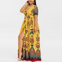 Maxi ljetna haljina za žene Seksi špagete remen haljina labava cvijeća print sandress boho plus size