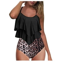 Tking Fashion Women kupaći kostimi visokog kontrasta grudi gradijent Split bikini set kupaći kupaći