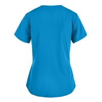 Ženske majice labave fit, ženske zapadne vrhove Ležerne prilike elegantne majice za bluzu kratkih rukava