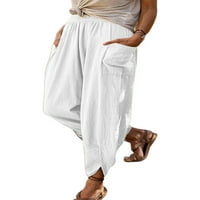 Ketyyh-Chn joga hlače Capri elastične visoke struk modne casual hlače, casual meke ljetne hlače crne
