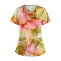 Niuer Women Loase Majica kratki rukav Tunic Tuns Dame Fashion Cvjetna bluza Ljetna plaža Tee Crew Compy
